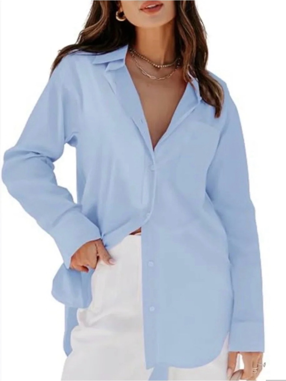 🩵 TIffany&Co Classic Light Blue Button-Down oversized Shirt